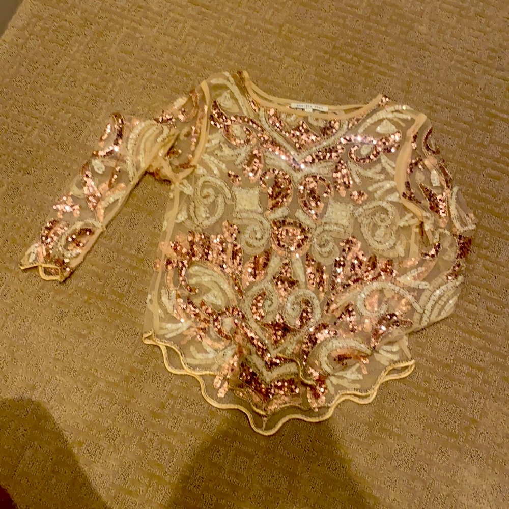 Sequin glass beaded blouse